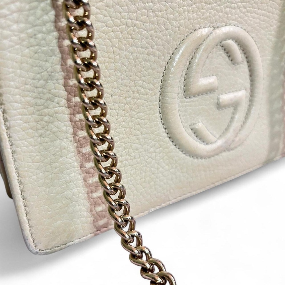 Gucci Ivory Leather Crossbody with Chain - Picture 2 of 16
